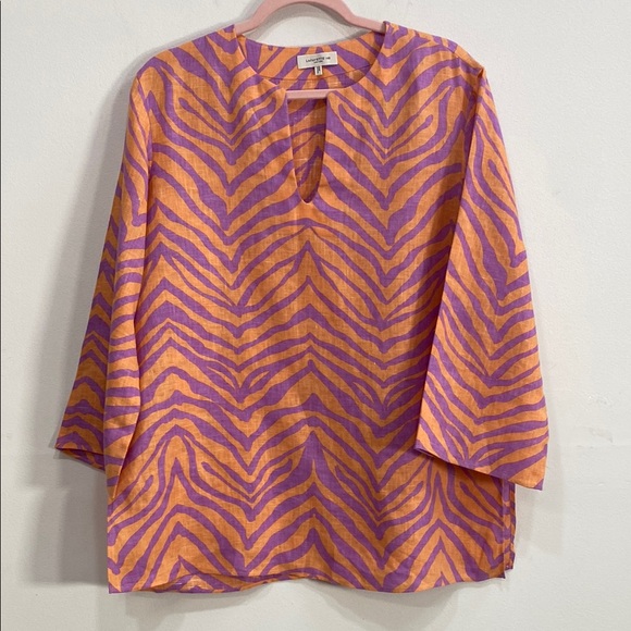 Lafayette 148 New York Tops - Lafayette 148 New York‎ Boxy Tunic Top Linen Animal Print M/L